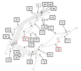 Mahindra Tractor Loader Hydraulic Hose 1/4" x 24" KMW05821506506024 Mahindra