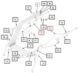 Mahindra Tractor Loader Hydraulic Hose 1/4" x 39" KMW05821506506039 Mahindra