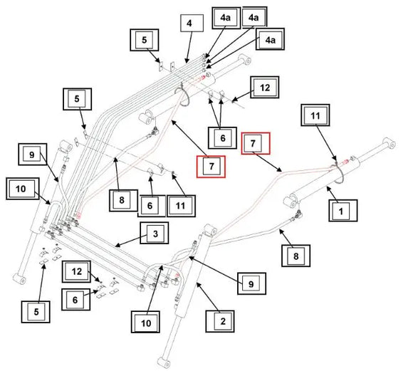 Mahindra Tractor Loader Hydraulic Hose 1/4" x 39" KMW05821506506039 Mahindra