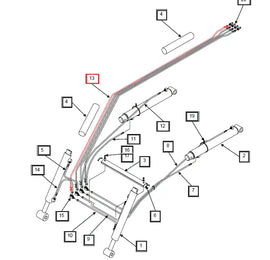 Mahindra Tractor Loader Hydraulic Hose 1/4x83 KMW05821106506083 Mahindra Direct Parts