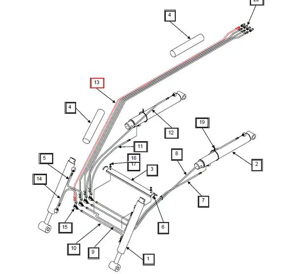Mahindra Tractor Loader Hydraulic Hose 1/4x83 KMW05821106506083 Mahindra Direct Parts