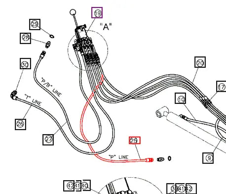 Mahindra Tractor Loader Hydraulic Hose 1400 ANS1P220250 Mahindra Direct Parts