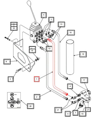 Mahindra Tractor Loader Hydraulic Hose 3/8x35 KMW05822108506035 Mahindra Direct Parts