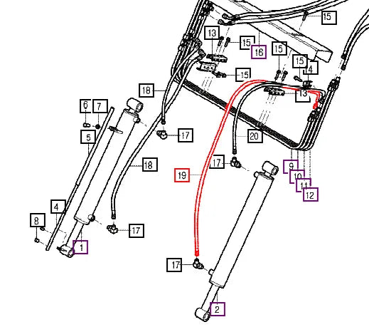 Mahindra Tractor Loader Hydraulic Hose 550 86003004041 Mahindra Direct Parts