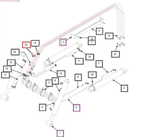 Mahindra Tractor Loader Hydraulic Hose 55" KMW05821106504055 Mahindra