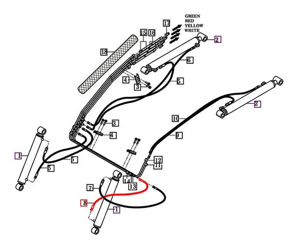Mahindra Tractor Loader Hydraulic Hose 87503009240 Mahindra Direct Parts