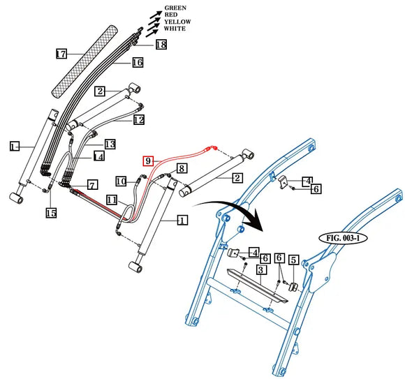 Mahindra Tractor Loader Hydraulic Hose 88103009421 Mahindra