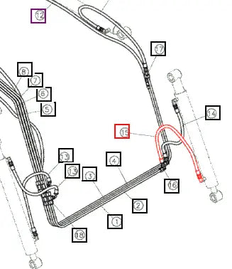Mahindra Tractor Loader Hydraulic Hose ANS5PG10320 Mahindra Direct Parts