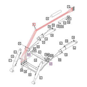 Mahindra Tractor Loader Hydraulic Hose Assembly KMW05822106506076 Mahindra Direct Parts