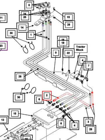 Mahindra Tractor Loader Hydraulic Hose Assembly x39 KMW05793508509039 Mahindra Direct Parts