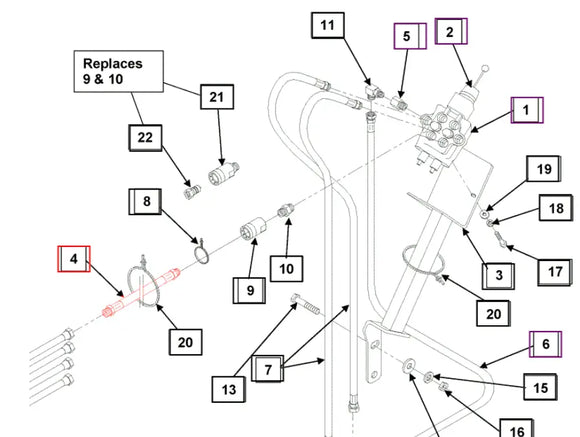 Mahindra Tractor Loader Hydraulic Hose KMW05821003406040 Mahindra