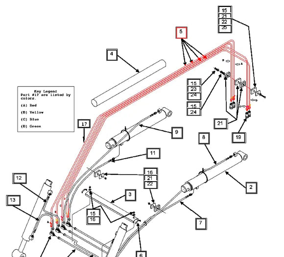 Mahindra Tractor Loader Hydraulic Hose KMW05821106506110 Mahindra Direct Parts