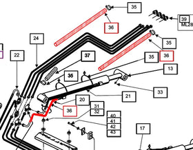 Mahindra Tractor Loader Hydraulic Hose Sock KMW05542036 Mahindra Direct Parts