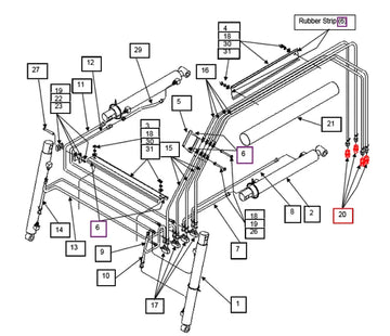 Mahindra Tractor Loader Hydraulic Line Fitting KMW05861108508 Mahindra Direct Parts