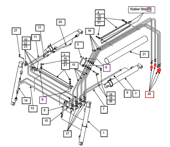 Mahindra Tractor Loader Hydraulic Line Fitting KMW05861108508 Mahindra Direct Parts