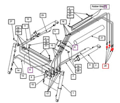 Mahindra Tractor Loader / Backhoe Hydraulic Line Fitting KMW05861108508