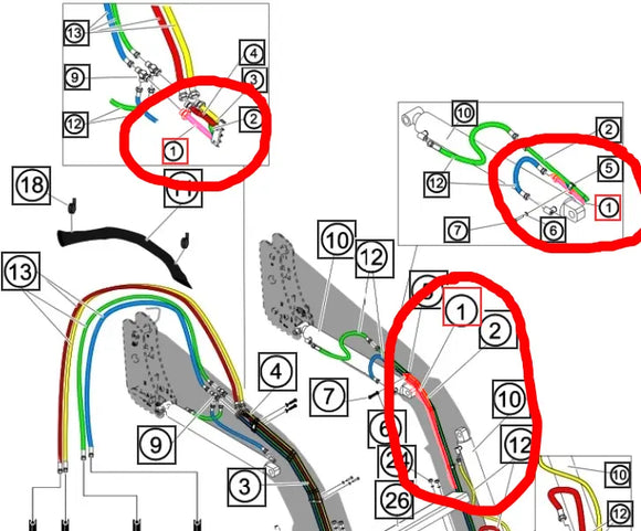 Mahindra Tractor Loader Hydraulic Line Lifting 581771 Mahindra Direct Parts