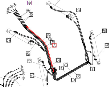 Mahindra Tractor Loader Hydraulic Line - Tilt Cylinder ANS1530B071800 Mahindra Direct Parts
