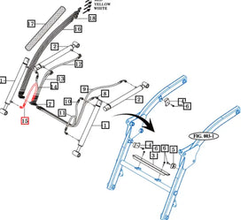 Mahindra Tractor Loader Hydraulic Line Tilt Cylinder to Middle Hardline 88103009480 Mahindra