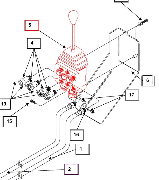 Mahindra Tractor Loader Hydraulic Valve KMW05806204 Mahindra Direct Parts