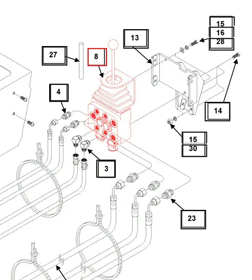 Mahindra Tractor Loader Hydraulic Valve Single Lever Control KMW05806388 Mahindra Direct Parts