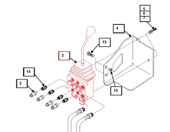 Mahindra Tractor Loader Hydraulic Valve Single Lever Control KMW05806404 Mahindra Direct Parts