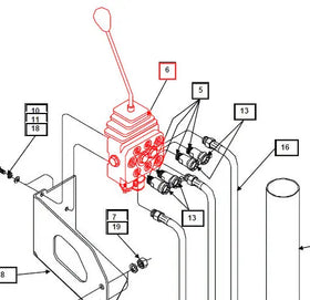 Mahindra Tractor Loader Hydraulic Valve Single Lever Control KMW05806455 Mahindra Direct Parts