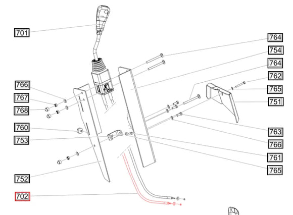 Mahindra Tractor Loader Joystick Cable 583231 Mahindra Direct Parts