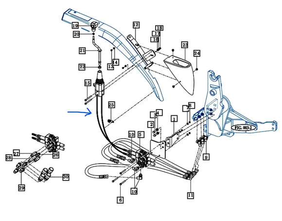 Mahindra Tractor Loader Joystick Cable 85833005011 Mahindra