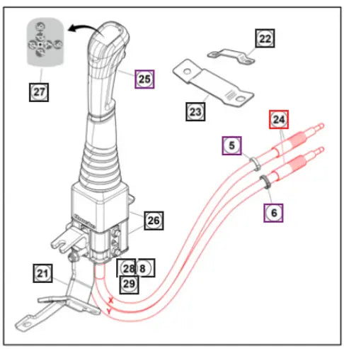 Mahindra Tractor Loader Joystick Cable 900mm 59030309ALO Mahindra