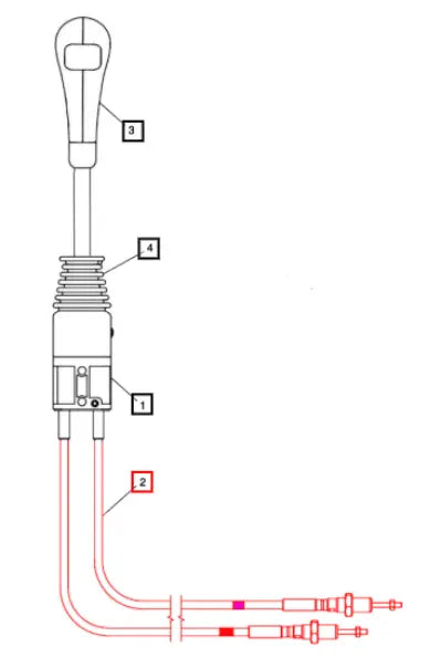 Mahindra Tractor Loader Joystick Cables 1420mm KMW14083113 Mahindra