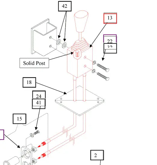 Mahindra Tractor Loader Joystick Controller With Cables KMW14083008 Mahindra