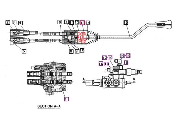 Mahindra Tractor Loader Joystick Handle Base / Yoke 19482156530 Mahindra