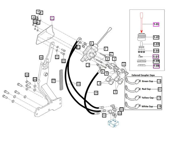 Mahindra Tractor Loader Joystick Lever 8830891 Mahindra Direct Parts