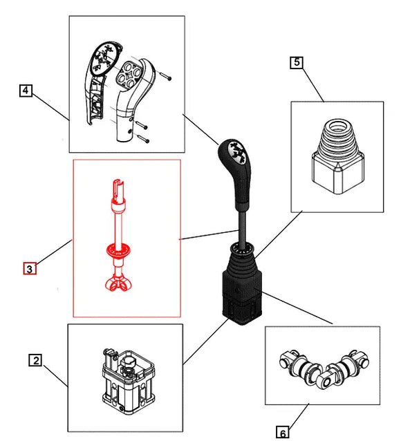 Mahindra Tractor Loader Joystick Lever KMW14083092 Mahindra Direct Parts
