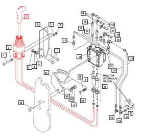Mahindra Tractor Loader Joystick With Cables 1250mm KMW14083089 Mahindra Direct Parts
