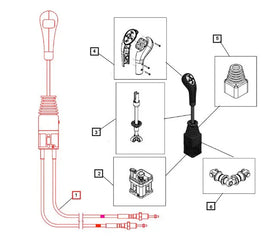 Mahindra Tractor Loader Joystick With Cables KMW14083096 Mahindra