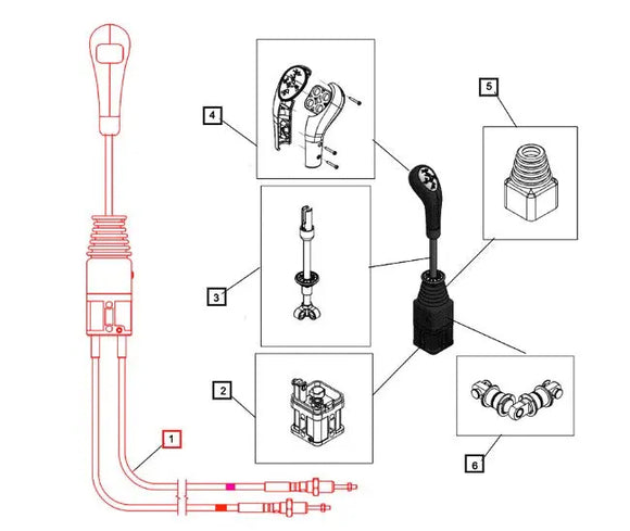 Mahindra Tractor Loader Joystick With Cables KMW14083096 Mahindra