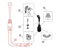 Mahindra Tractor Loader Joystick With Cables KMW14083096