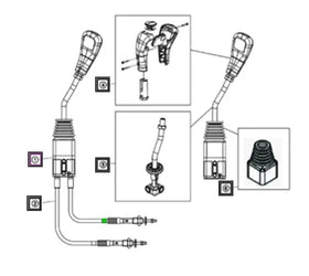 Mahindra Tractor Loader Joystick with Cables 204782 Mahindra Direct Parts