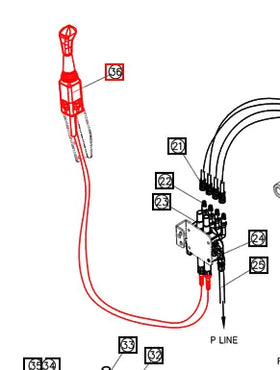 Mahindra Tractor Loader Joystick with Cables ANSA7810526 Mahindra Direct Parts