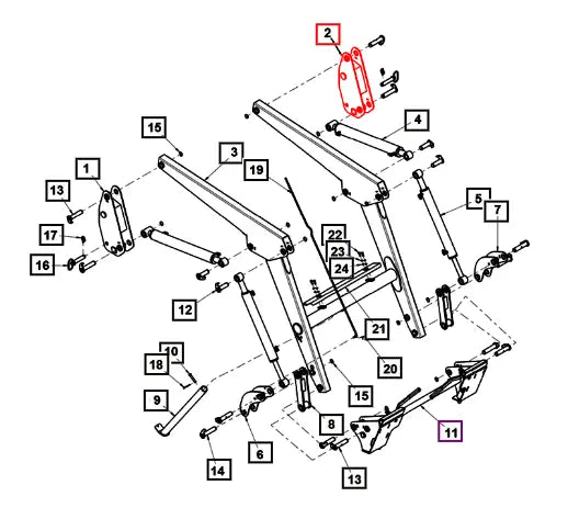 Mahindra Tractor Loader Left Boom Column ANS2050C-3200 Mahindra Direct Parts