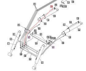 Mahindra Tractor Loader Lift Cylinder Hose KMW05821506506046 Mahindra Direct Parts