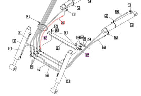 Mahindra Tractor Loader Lift Cylinder Hydraulic Hose KMW05821506506023 Mahindra Direct Parts