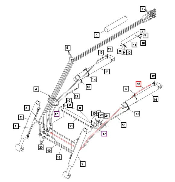 Mahindra Tractor Loader Lift Cylinder Hydraulic Hose KMW05821506506071 Mahindra Direct Parts