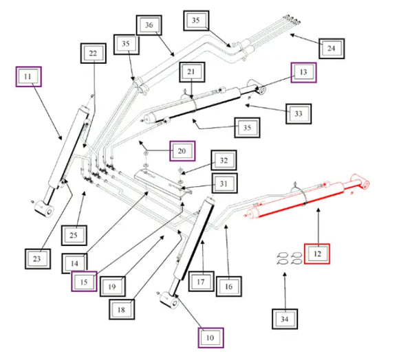 Mahindra Tractor Loader Lift Cylinder KMW31602060 Mahindra