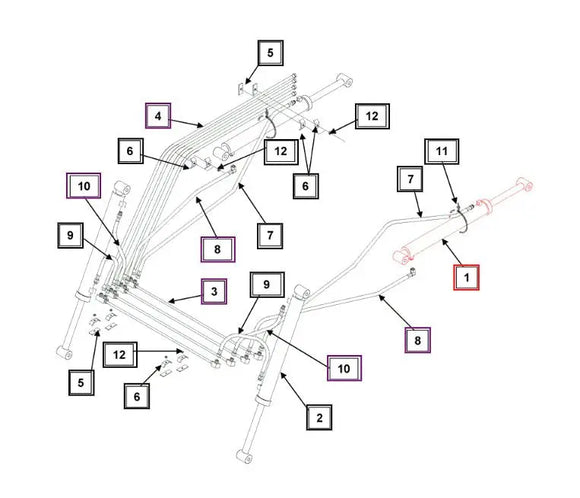 Mahindra Tractor Loader Lift Cylinder KMW31602097 Mahindra Direct Parts