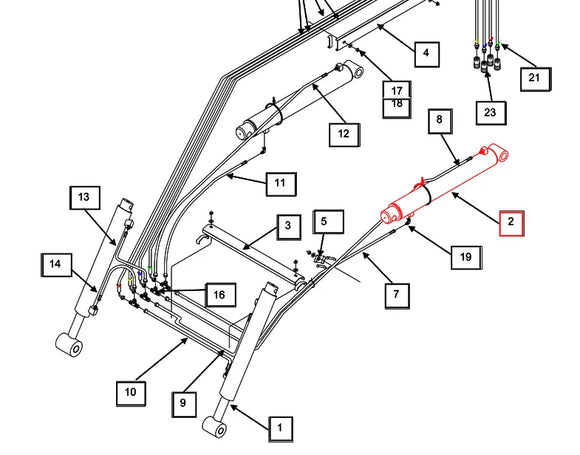 Mahindra Tractor Loader Lift Cylinder LH / RH KMW31602115 Mahindra Direct Parts