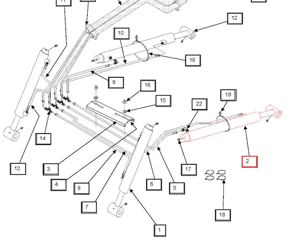 Mahindra Tractor Loader Lift Cylinder RH / LH KMW31602116 Mahindra Direct Parts