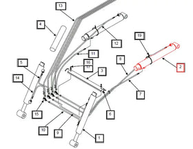 Mahindra Tractor Loader Lift Cylinder RH / LH KMW31602121 Mahindra Direct Parts